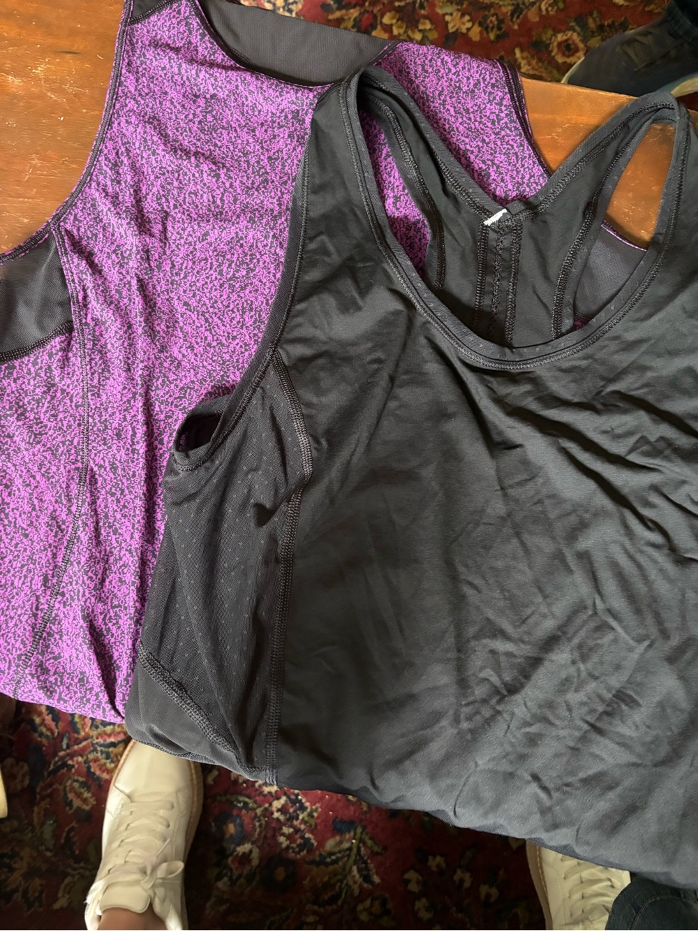 lululemon athletica Black & Purple Racerback Tank Pair